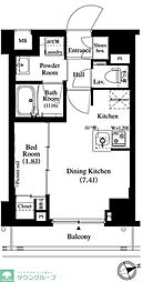 アークマーク千歳船橋 1DKの間取図画像