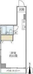 ハウスチェリー上馬 ワンルームの間取図画像
