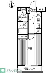 スカイコート下北沢壱番館 1Kの間取図画像
