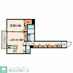 ドムス北沢 1LDKの間取図画像