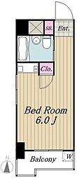フランセジュール上町 ワンルームの間取図画像