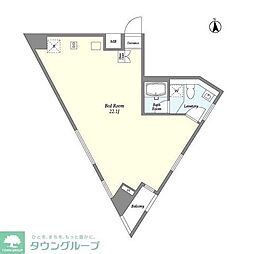 ディームス等々力 ワンルームの間取図画像