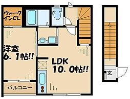 エスポワールN 1LDKの間取図画像