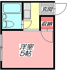 サンスイハイツ 5階1Kの間取り