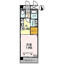 ＡＬＣＹＯＮＥ 3階1Kの間取り