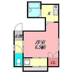 Ｍ‘プラザ滝井駅前弐番館 2階1Kの間取り