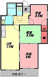 ブランドールMIII 2階3LDKの間取り