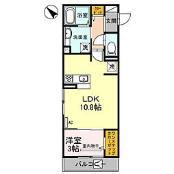 メゾンジュネス 301 3階1LDKの間取り