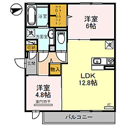 コウラニカイ・エヴァ 2LDKの間取図画像