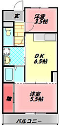 サバービア581 2DKの間取図画像