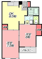 シティライフ大庭 2DKの間取図画像