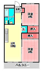 パレ守口 2LDKの間取図画像