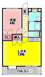 ブランドール・M3 1LDKの間取図画像
