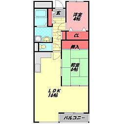 ラポート大日 2LDKの間取図画像