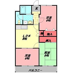 スペース21 3DKの間取図画像