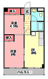 メリッサ錦 2DKの間取図画像