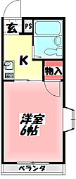 ハーモニーヒルズ末広 1Kの間取図画像