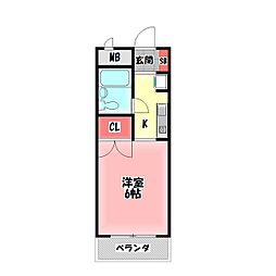 アインス中宮 1Kの間取図画像