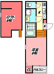 St.グランディール 1Kの間取図画像