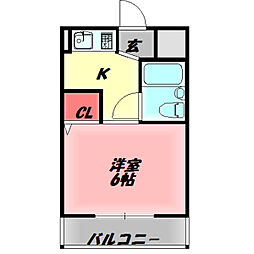 大源フレンドリーマンション 1Kの間取図画像