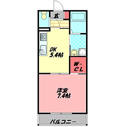 エステート旭 1DKの間取図画像
