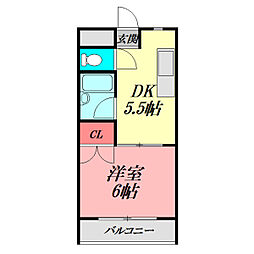 シャルマンヤングチーム 1DKの間取図画像