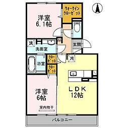 ラ・エトワール 2LDKの間取図画像