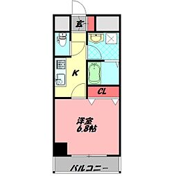 アドヴァンテージ守口 1Kの間取図画像