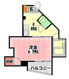 モリビル寺内町 1Kの間取図画像