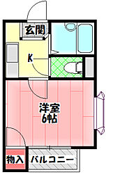 ドルチェ門真 1Kの間取図画像