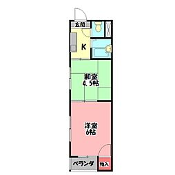 エクセレント河原 2Kの間取図画像