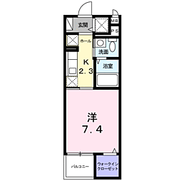 ディオーネ・ジエータ大日 1Kの間取図画像