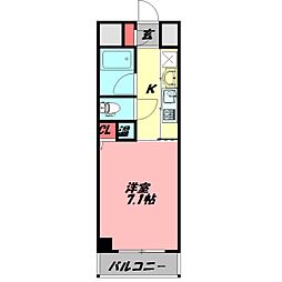 ルミエール日吉 1Kの間取図画像