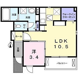 リエート大日 1LDKの間取図画像