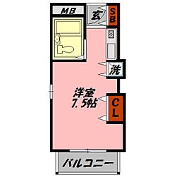 レアル守口 ワンルームの間取図画像
