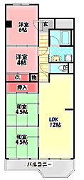 淀川パークハウス4号ダリヤ棟 4LDKの間取図画像