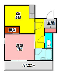 フェルティ・シャトー守口 1DKの間取図画像