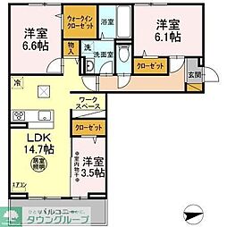 ａｒｇｅｎｔｏ 1階3LDKの間取り