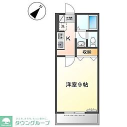 リバーアップ六実 2階1Kの間取り