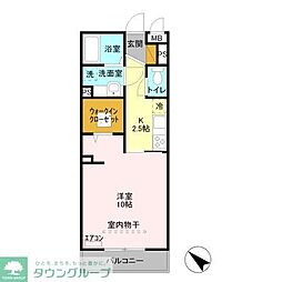 イルソーレ吉川美南　ブル 1階1Kの間取り