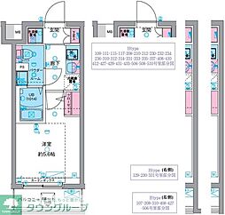 GENOVIA天王台 3階1Kの間取り