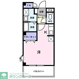 ヴァンテ　コリーヌ南流山 2階ワンルームの間取り