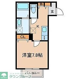 リトルキャビン 2階1Kの間取り