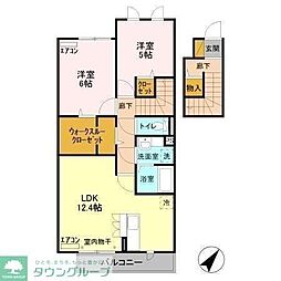 マルモガーデンハウス 2階2LDKの間取り