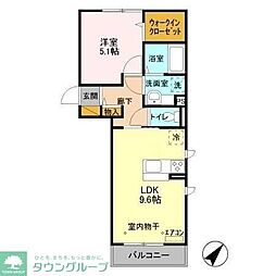 メゾンド　ベリタス 2階1LDKの間取り