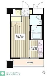 JR常磐線 松戸駅 徒歩4分の賃貸マンション 8階1Kの間取り
