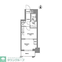 クラリティア綾瀬 11階1DKの間取り