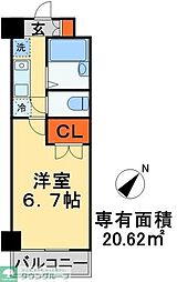 イーストベイ・船橋本町 5階1Kの間取り