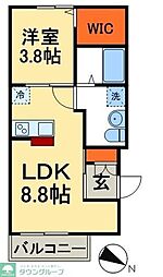 ＡＪ船橋 1階1LDKの間取り