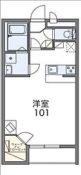 レオパレスあい 1階ワンルームの間取り